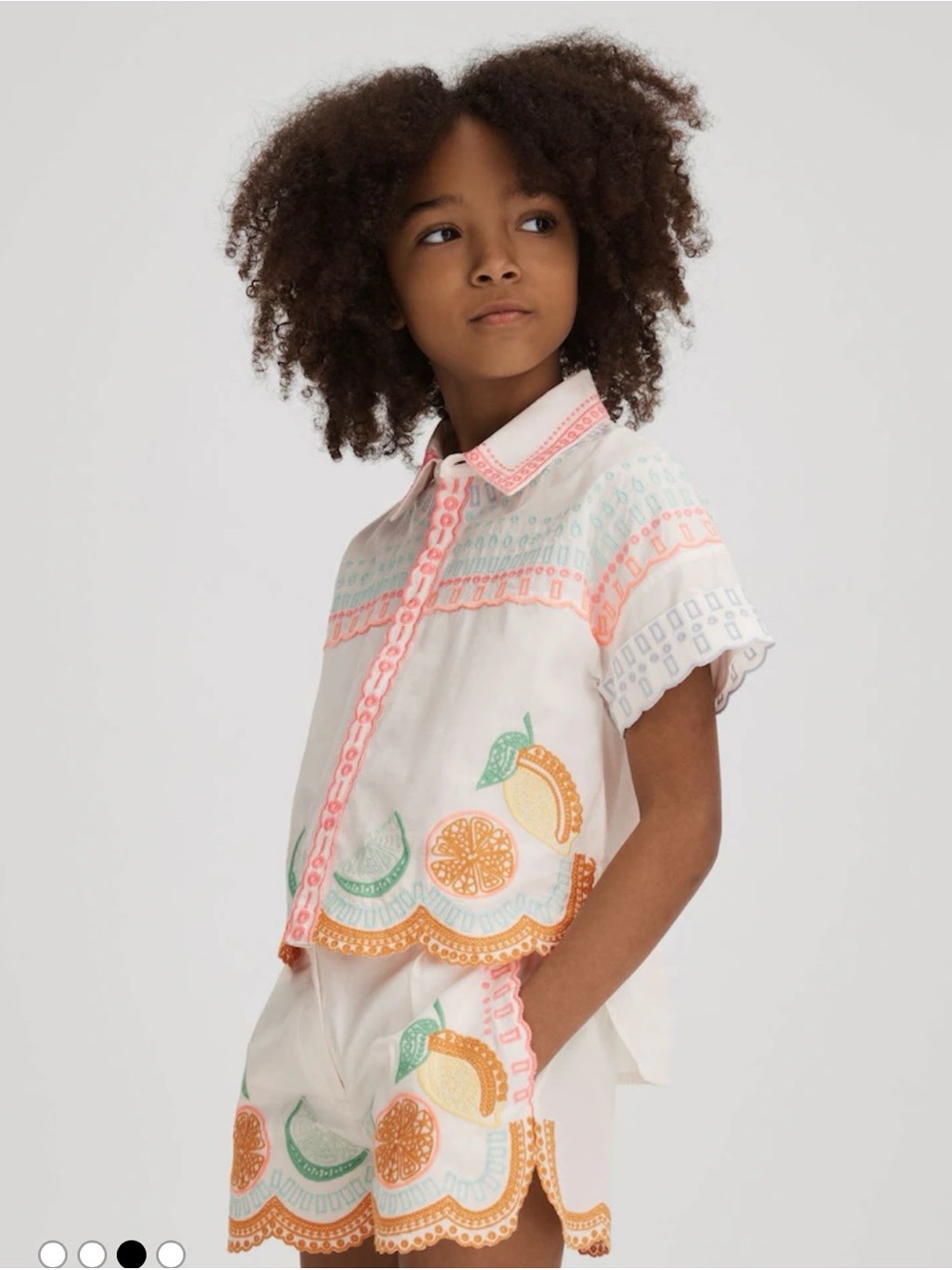 Reiss Kid's 'Cesca' Broderie Shirt & Shorts Set 100% Cotton